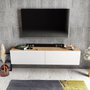 Hanah Home Poling Soporte de TV Blanco y Nogal